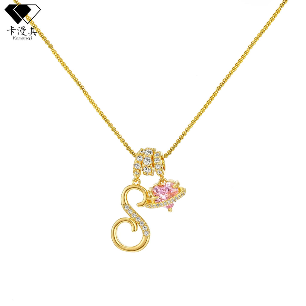 Hot-Selling Dopamine 26 English Letter Necklace Sweet Girl Accessories Light Luxury High-End Feel 