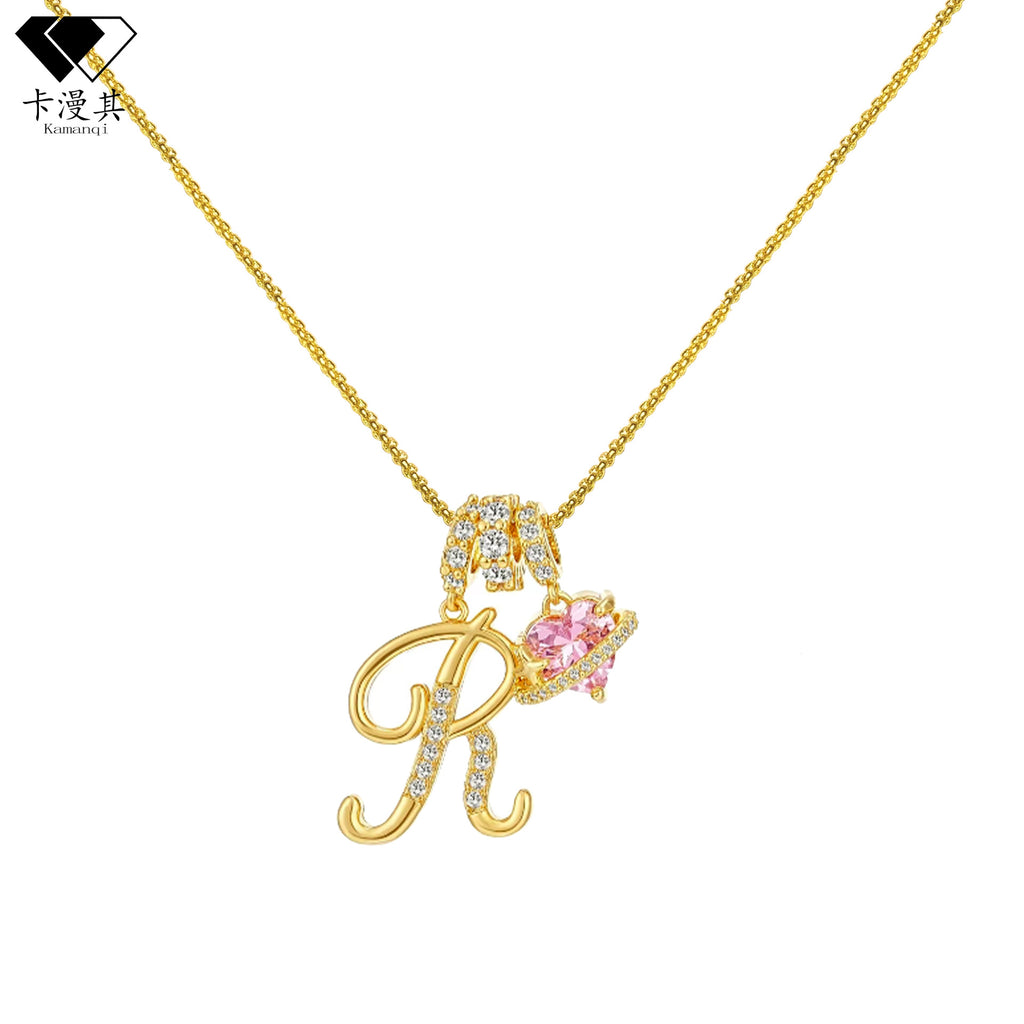 Hot-Selling Dopamine 26 English Letter Necklace Sweet Girl Accessories Light Luxury High-End Feel 