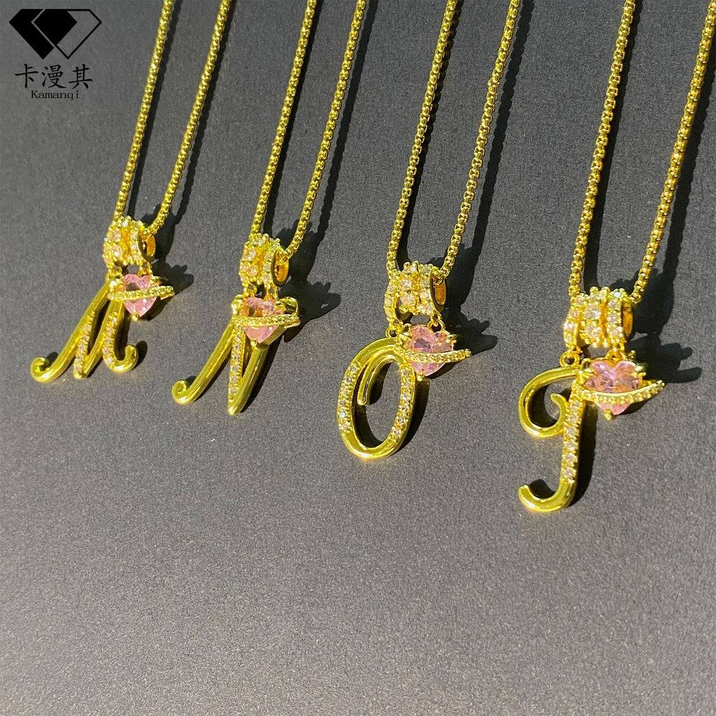 Hot-Selling Dopamine 26 English Letter Necklace Sweet Girl Accessories Light Luxury High-End Feel 