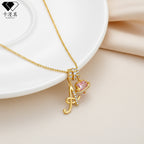 Hot-Selling Dopamine 26 English Letter Necklace Sweet Girl Accessories Light Luxury High-End Feel 