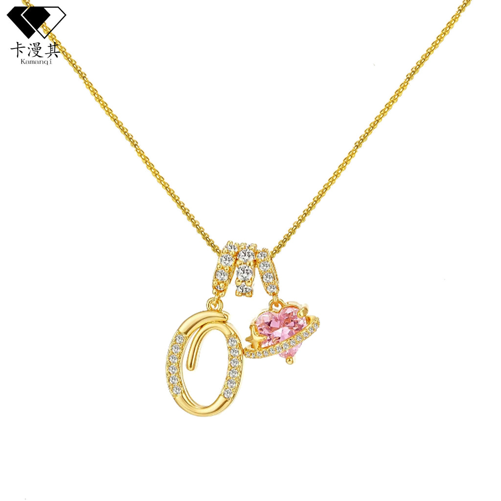 Hot-Selling Dopamine 26 English Letter Necklace Sweet Girl Accessories Light Luxury High-End Feel 