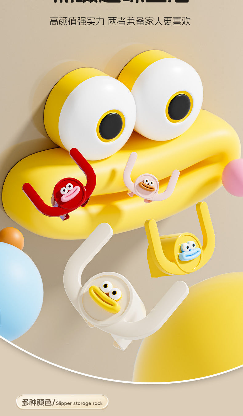 Bathroom Slipper Rack Punch-Free Bathroom Hanging Shoe Storage Fantastic Toilet Wall Slippers Rack Drain Hook 