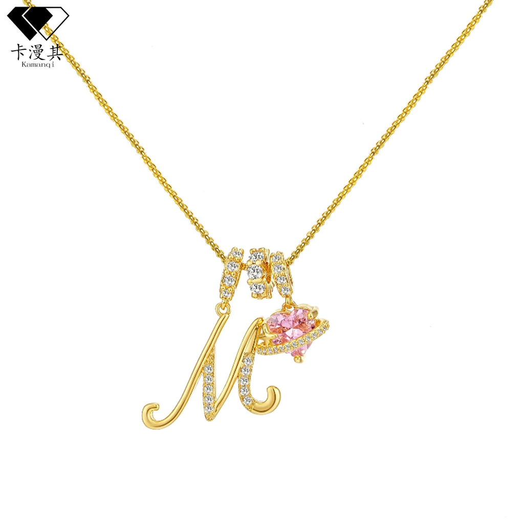 Hot-Selling Dopamine 26 English Letter Necklace Sweet Girl Accessories Light Luxury High-End Feel 
