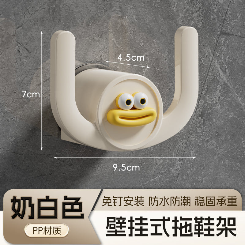 Bathroom Slipper Rack Punch-Free Bathroom Hanging Shoe Storage Fantastic Toilet Wall Slippers Rack Drain Hook 