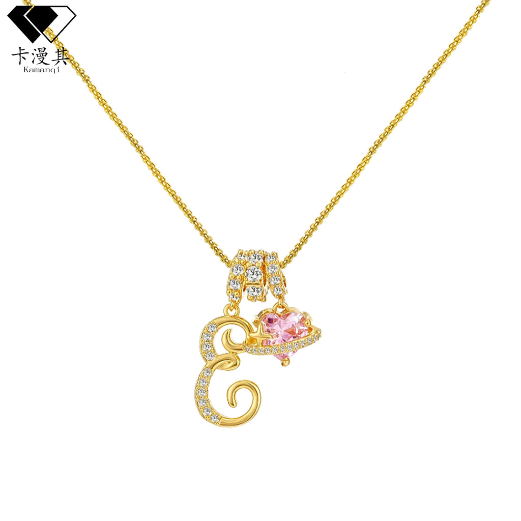 Hot-Selling Dopamine 26 English Letter Necklace Sweet Girl Accessories Light Luxury High-End Feel 