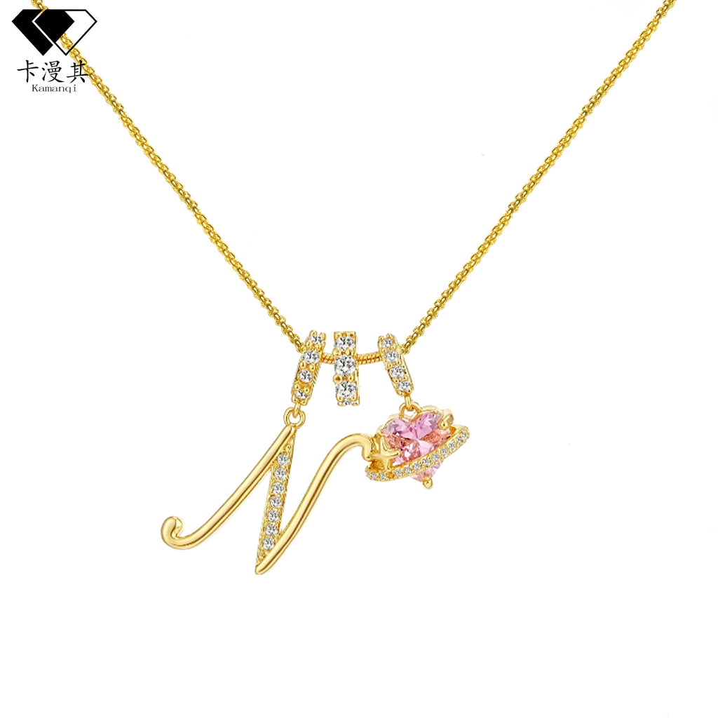 Hot-Selling Dopamine 26 English Letter Necklace Sweet Girl Accessories Light Luxury High-End Feel 