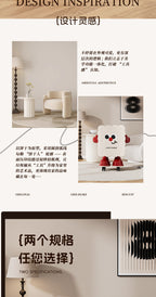 Large Capacity Household Storage Bin for Bedroom and Living Room, Cartoon Flip Lid Trash Can, Press Wheel Sanitary Bin 