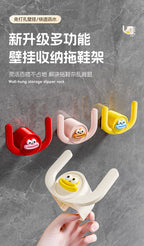 Bathroom Slipper Rack Punch-Free Bathroom Hanging Shoe Storage Fantastic Toilet Wall Slippers Rack Drain Hook 