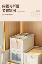 Oxford Cloth Windowed Clothing Storage Box with Lid for Home Use, Large Fabric Organizer Box, Magic Organizer 