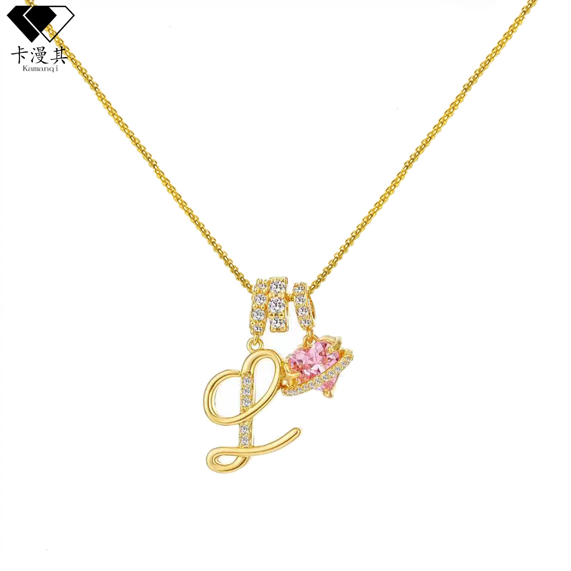 Hot-Selling Dopamine 26 English Letter Necklace Sweet Girl Accessories Light Luxury High-End Feel 