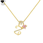Hot-Selling Dopamine 26 English Letter Necklace Sweet Girl Accessories Light Luxury High-End Feel 