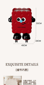 Large Capacity Household Storage Bin for Bedroom and Living Room, Cartoon Flip Lid Trash Can, Press Wheel Sanitary Bin 