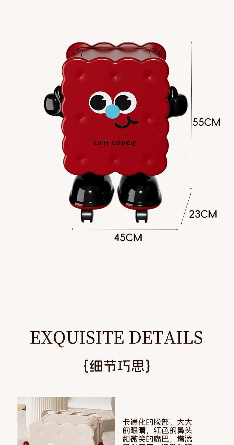 Large Capacity Household Storage Bin for Bedroom and Living Room, Cartoon Flip Lid Trash Can, Press Wheel Sanitary Bin 