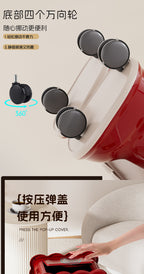 Large Capacity Household Storage Bin for Bedroom and Living Room, Cartoon Flip Lid Trash Can, Press Wheel Sanitary Bin 