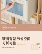 Oxford Cloth Windowed Clothing Storage Box with Lid for Home Use, Large Fabric Organizer Box, Magic Organizer 