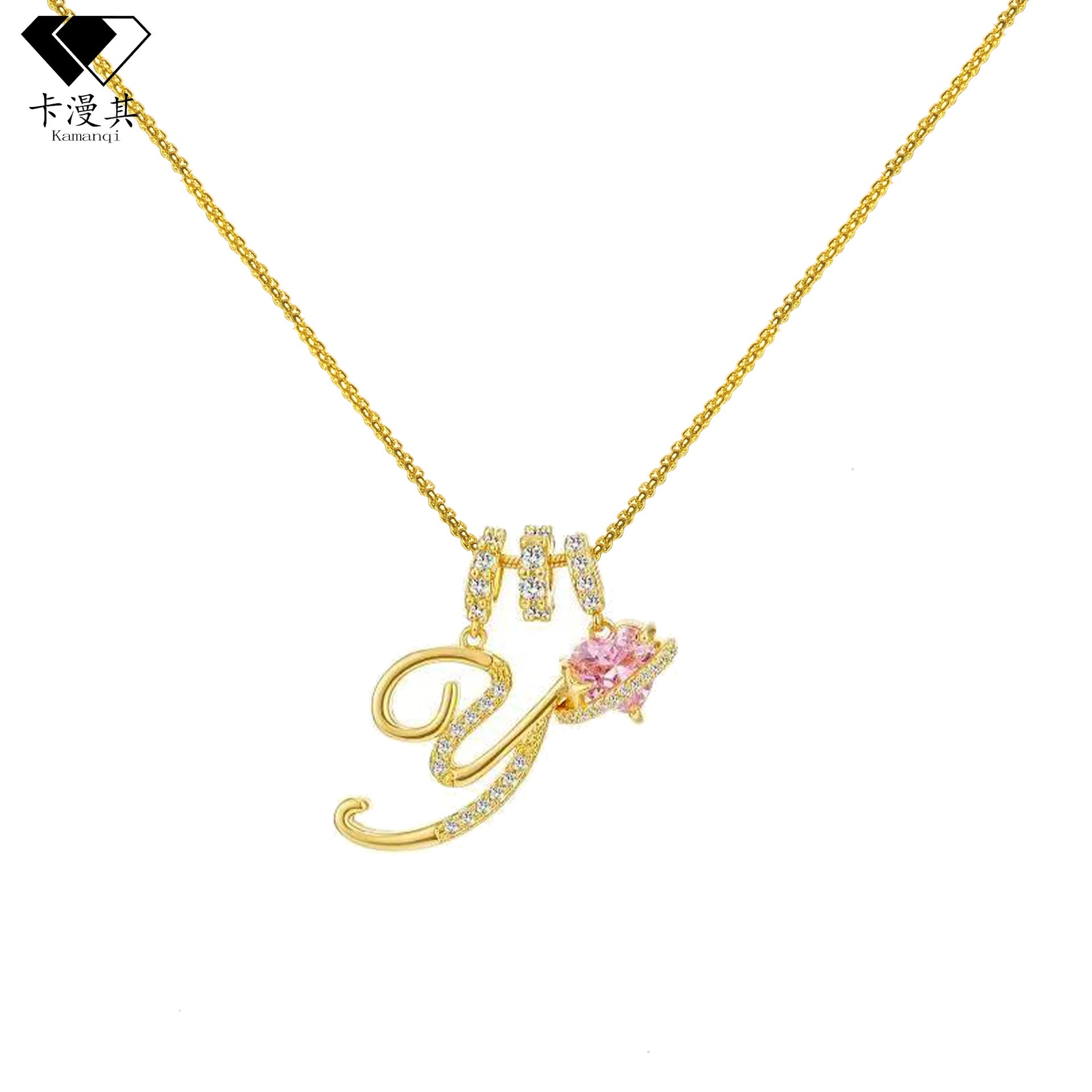 Hot-Selling Dopamine 26 English Letter Necklace Sweet Girl Accessories Light Luxury High-End Feel 