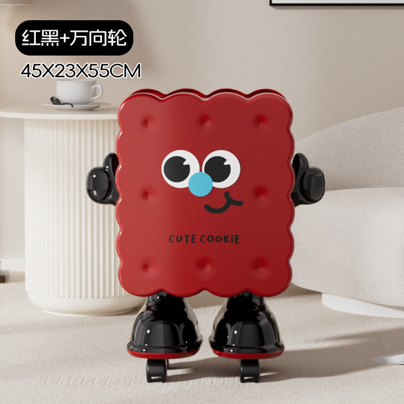 Large Capacity Household Storage Bin for Bedroom and Living Room, Cartoon Flip Lid Trash Can, Press Wheel Sanitary Bin 