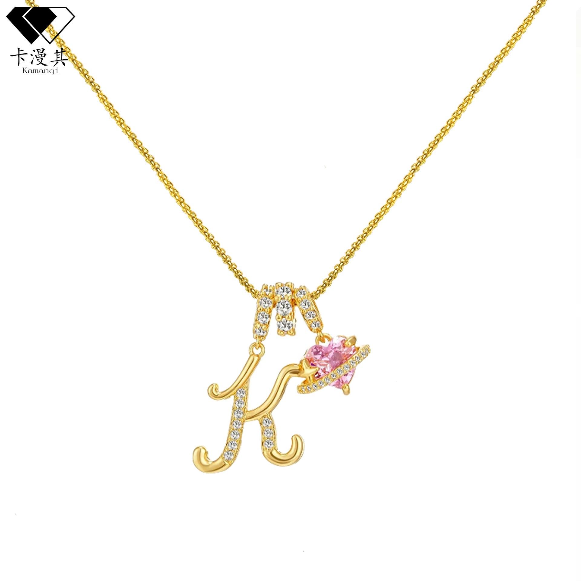 Hot-Selling Dopamine 26 English Letter Necklace Sweet Girl Accessories Light Luxury High-End Feel 
