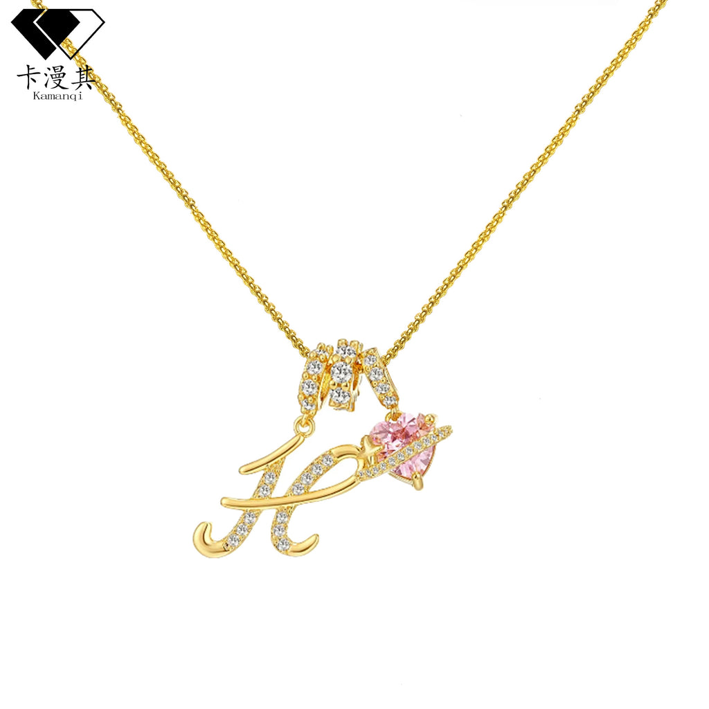 Hot-Selling Dopamine 26 English Letter Necklace Sweet Girl Accessories Light Luxury High-End Feel 