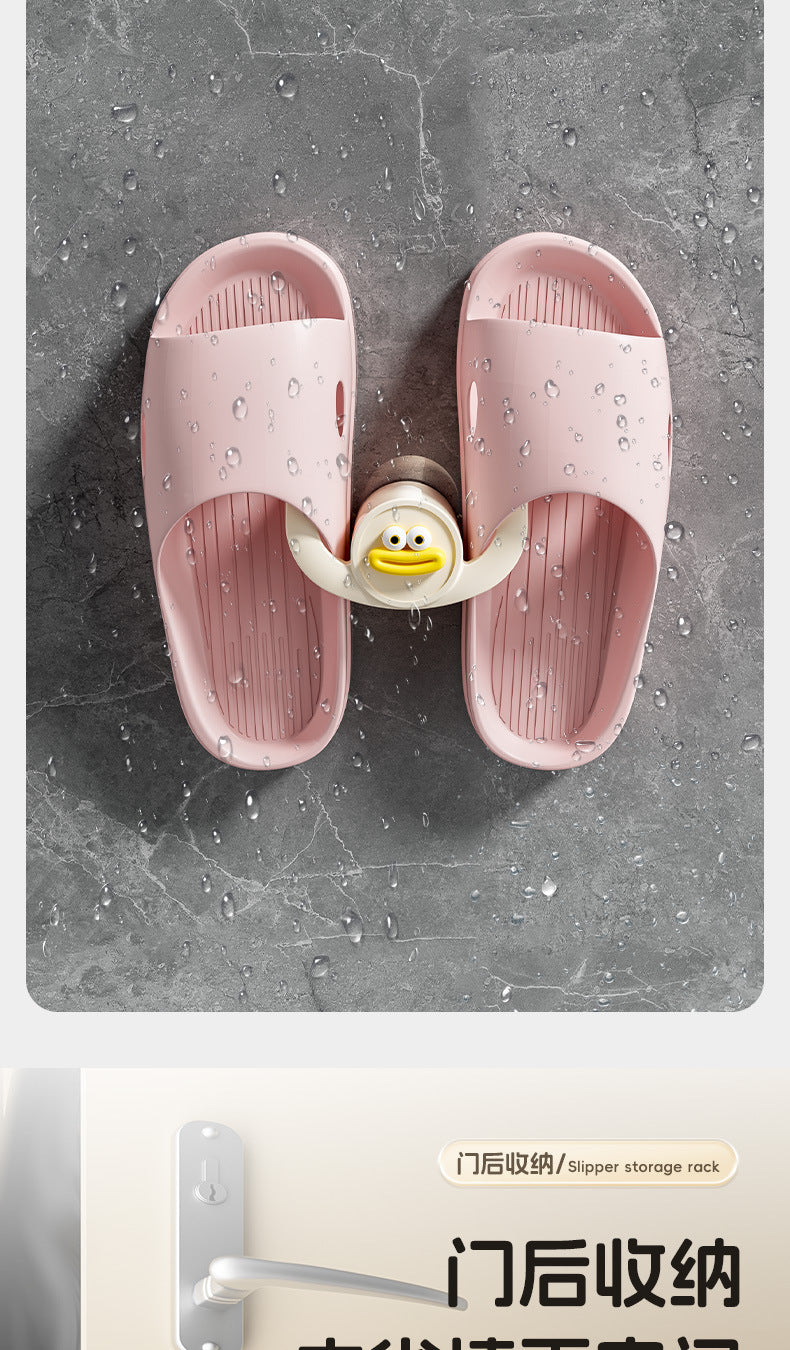 Bathroom Slipper Rack Punch-Free Bathroom Hanging Shoe Storage Fantastic Toilet Wall Slippers Rack Drain Hook 