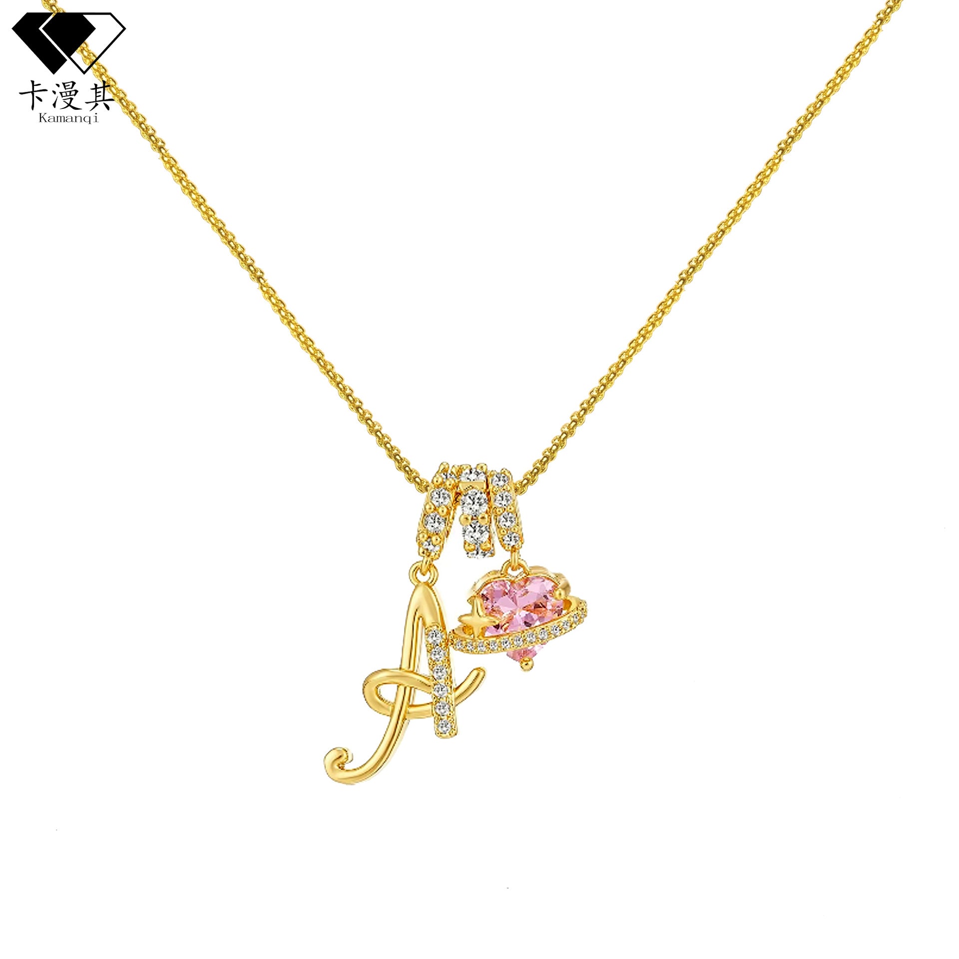Hot-Selling Dopamine 26 English Letter Necklace Sweet Girl Accessories Light Luxury High-End Feel 