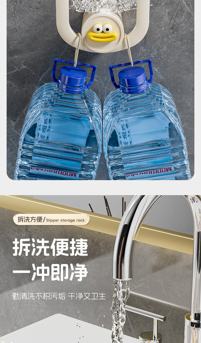 Bathroom Slipper Rack Punch-Free Bathroom Hanging Shoe Storage Fantastic Toilet Wall Slippers Rack Drain Hook 