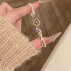French Retro Zircon Star Pearl Bracelet Exquisite Elegant Versatile Bracelet Light Luxury High-end Feel Women's Jewelry 