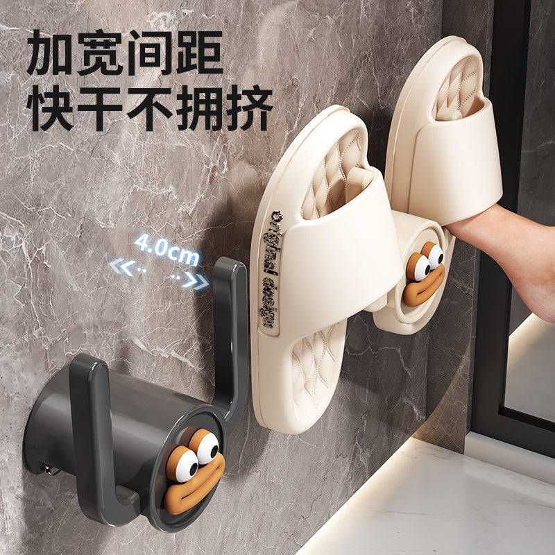Bathroom Slipper Rack Punch-Free Bathroom Hanging Shoe Storage Fantastic Toilet Wall Slippers Rack Drain Hook 