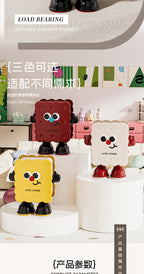 Large Capacity Household Storage Bin for Bedroom and Living Room, Cartoon Flip Lid Trash Can, Press Wheel Sanitary Bin 