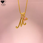 Hot-Selling Dopamine 26 English Letter Necklace Sweet Girl Accessories Light Luxury High-End Feel 
