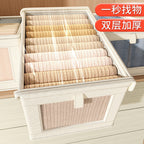 Oxford Cloth Windowed Clothing Storage Box with Lid for Home Use, Large Fabric Organizer Box, Magic Organizer 