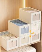 Oxford Cloth Windowed Clothing Storage Box with Lid for Home Use, Large Fabric Organizer Box, Magic Organizer 