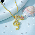 Hot-Selling Dopamine 26 English Letter Necklace Sweet Girl Accessories Light Luxury High-End Feel 
